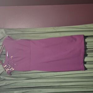 Calvin Klein Purple Mini Dress with Gold Details